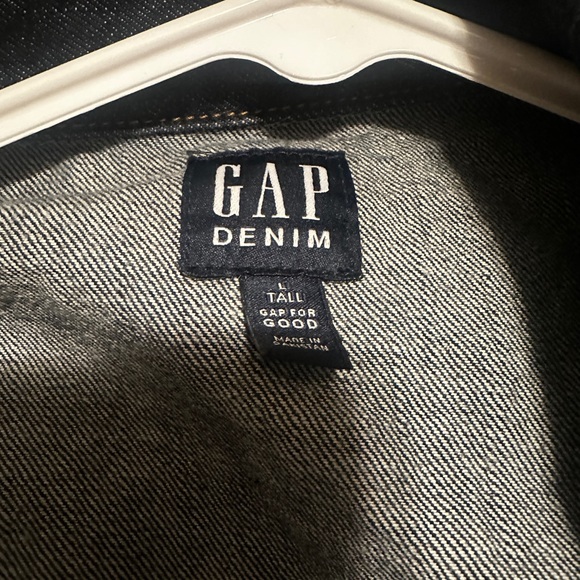Gap Dark Wash Denim Trucker Jacket - Large Tall - Picture 3 of 4